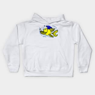 Graduation Fish Kids Hoodie